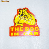 Sticker auto &quot;THE DOG IN CAR&quot;Safe warning 13 / 14 cm colant