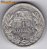 1) Ungaria Austria 1 Korona-Kronen (Coroana) 1914,argint,a.UNC, Europa