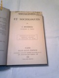 SOCIALISTES ET SOCIOLOGUES par J.BOURDEAU Ed.1905