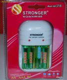 Incarcator acumulatori cu 4 R6, 3 tipuri R6 , R3, 9V AA, AAA