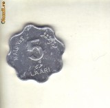 bnk mnd Maldive 5 laari 1990 unc , pesti