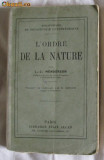 L J Henderson L&#039;Ordre de la nature Paris Alcan 1924