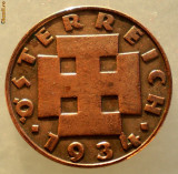 E.203 AUSTRIA 2 GROSCHEN 1934 RARA, Europa, Bronz