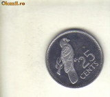 Bnk mnd Seychelles 25 centi 2000 , pasare , unc, Africa