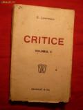 E.Lovinescu - Critice vol. II -Editia aIIa-1920
