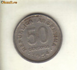 Bnk mnd Argentina 50 centavos 1954, America Centrala si de Sud