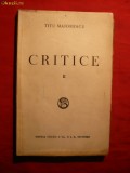 Titu Maiorescu - Critice 1866-1907 vol 2 - ed. 1908 Ed. Socec, 268 pag