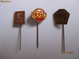 3 INSIGNE MAGHIARE DE COLECTIE DIN ANII 70