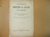 Statute Soc. de lectura ,,G. M. Fontanini&quot; Craiova 1905