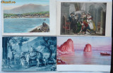 Cumpara ieftin 4 ilustrate color Italia , una cromolitografiata , inceput secol 20 , deosebite, Circulata, Printata, Europa