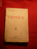 Titu Maiorescu - Critice 1866-1907 - vol I - ed. 1926