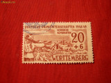 Timbru -Sport-val.20+6 Pf. 1949 Wurtenberg 1val.stamp.