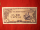 Bancnota 5 Rupii Birmania ocup. japoneza