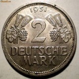 E.307 GERMANIA RFG 2 DEUTSCHE MARK 1951 G XF RARA