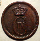 E.033 DANEMARCA CHRISTIAN IX 1 ORE 1888 RARA, Europa, Bronz