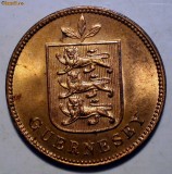 E.269 GUERNESEY GUERNSEY 1 DOUBLE 1893 H AUNC 56.000 ex., Europa, Bronz