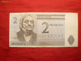 Bancnota 2 Koroane ESTONIA ,cal.medie-buna