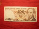 Bancnota 100 Zloti POLONIA ,1986 ,cal.medie