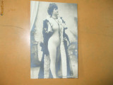 Carte postala semierotica Gaby Carter fata in costum de epoca