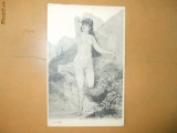 Carte postala erotica pictura fata nud in natura