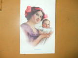 Carte postala Ilustratori Desen Charles Barber Motherhood mama copil