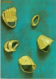CP 213-14 Inele de bucla din epoca bronzului -Muzeul National de Antichitati -necirculata -starea care se vede -carte postala