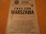 Program fotbal SIGMA OLOMOUC - LEGIA VARSOVIA 1986