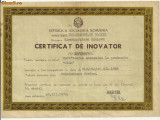 CERTIFICAT DE INOVATOR 1968