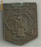 INSIGNA ROMANIA RECENSAMANTUL DIN 1941, Romania 1900 - 1950