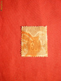 Timbru 30 C -tip I -Alegorie 1876 Franta,dant.,stamp.rosie