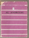 (C1113) VERSURI DE AL. ANDRITOIU, EDITURA TINERETULUI, BUCURESTI, 1968