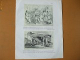 Plansa barbierie + negustor pepeni Bucuresti 1842