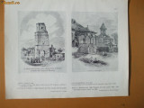 Plansa Turnul Coltei 1841 si casa 1850 Bucuresti