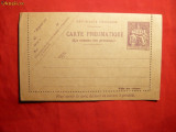 Carte Postala Pneumatique cu timbru telegraf 1,5 fr violet fix ,necirc.