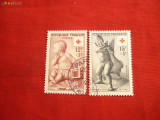 Serie- Pentru Crucea Rosie 1955 Franta , 2 val.stamp.