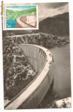 carte postala(ilustrata)-BARAJUL NEGOVEANU SI LACUL DE ACUMULARE ALE UZINEI HIDROELECTRICE SADU