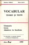(C1218) VOCABULAR, TEORIE SI TESTE, EDITURA RECIF, BUCURESTI, 1995, GIMNAZIU, LICEU, ADMITERE IN FACULTATE