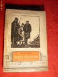 Tudor Arghezi - Simple Povestiri - Prima Ed. 1956 Portret al autorului semnat Perahim , 263 pag. Colectia Biblioteca Scolarului