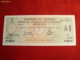 Bancnota 1 Austral 1991 Argentina -provincia Tucuman , cal.NC