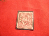 Timbru 75 C 1876 Franta ,tip I ,carmin ,stamp. ,alegorie , dant.