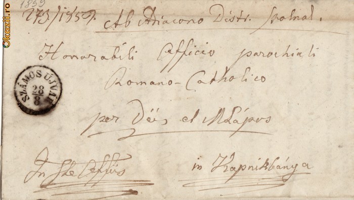 SCRISOARE VECHE 1859 GHERLA | Okazii.ro