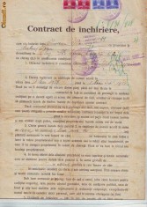 A80 Acte Contract Inchiriere Cluj 1938 timbrat foto