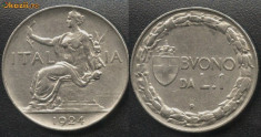 Italia 1 Lira 1924 RARA foto