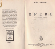 Mateiu I.Caragiale / OPERE - editie bibliofila,1936 foto