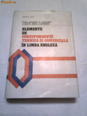 ELEMENTE DE CORESPONDENTA TEHNICA SI COMERCIALA IN LIMBA ENGLEZA foto