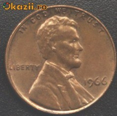 SUA One Cent 1966 presedintele Lincoln foto