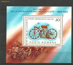 Romania 1985 - MOTOCICLETE, colita MNH, F162 foto