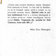 Mihai Dinu Gheorghiu - Ibraileanu - romanul criticii
