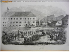 * Litografie Sibiu - Hermanstadt 1846 - autentica foto
