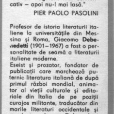Giacomo Debenedetti - Poezie italiana din secolul secolul XX